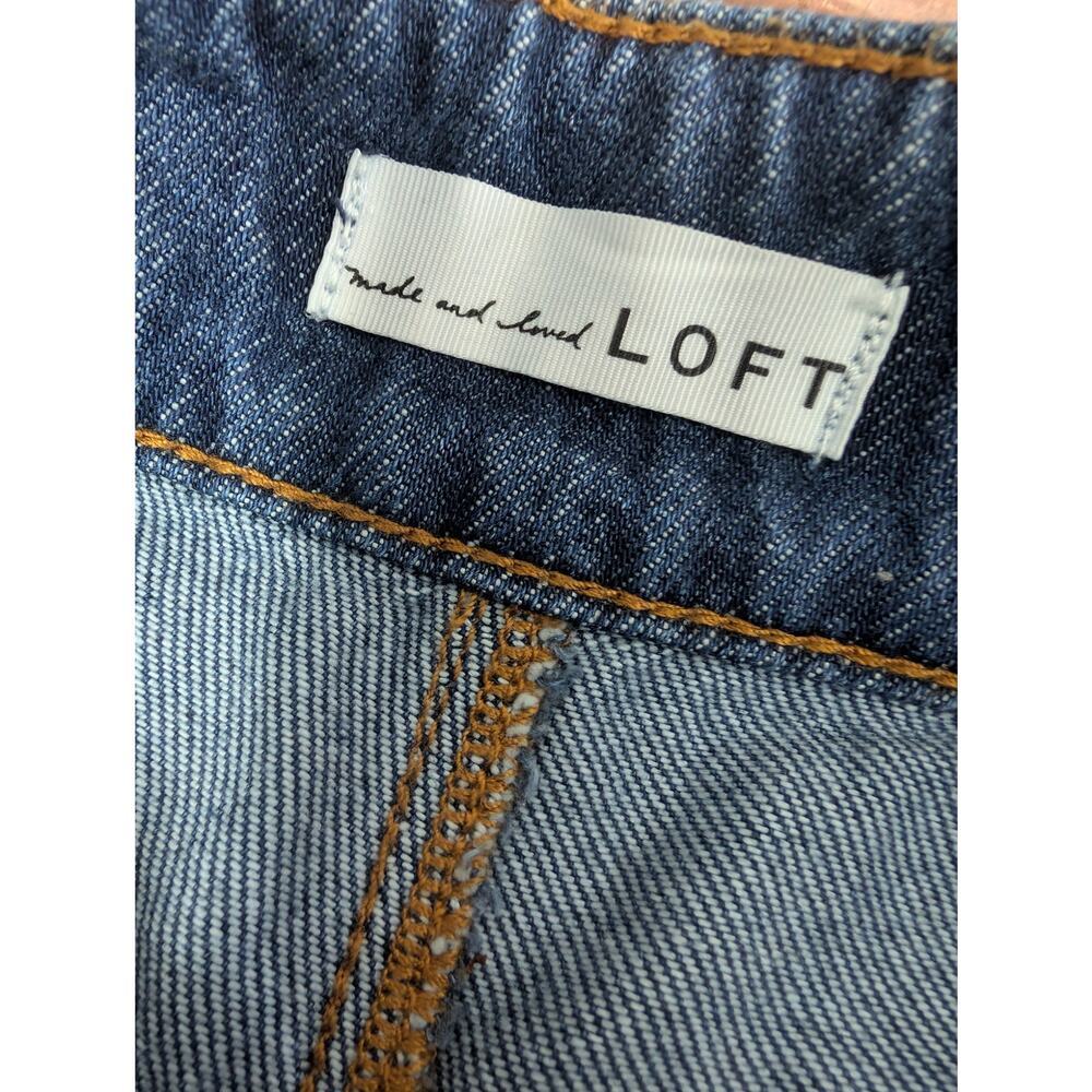 LOFT! SUPER CUTE WIDE LEG, HIGH WAIST SKY BLUE DENIM WIDE WAISTBAND JEANS! SZ 2 - Picture 7 of 12
